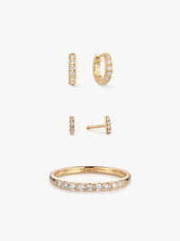 18ct Gold Vermeil lab grown diamond eternity jewellery set