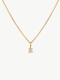 18ct gold vermeil lab grown diamond pendant and stud set pendant on chain
