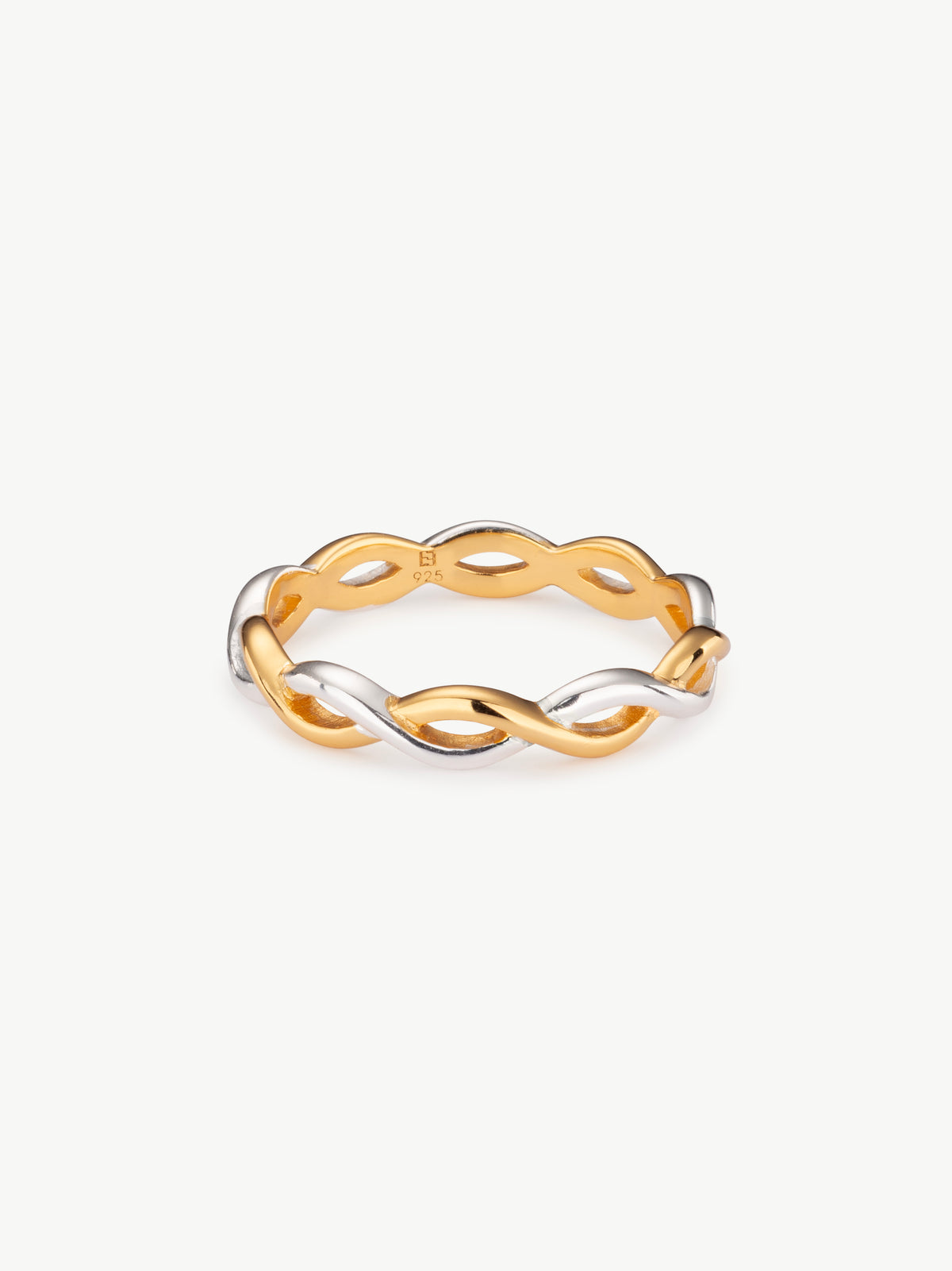 Two-Tone Infinity ring Gold and Silver