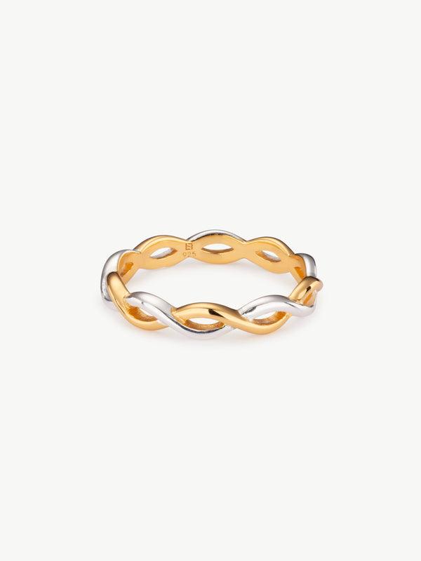 Two-Tone Infinity ring Gold and Silver