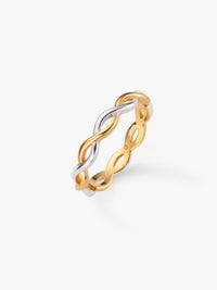 Infinity two-tone promise ring in 18ct Gold Vermeil and Sterling Silver