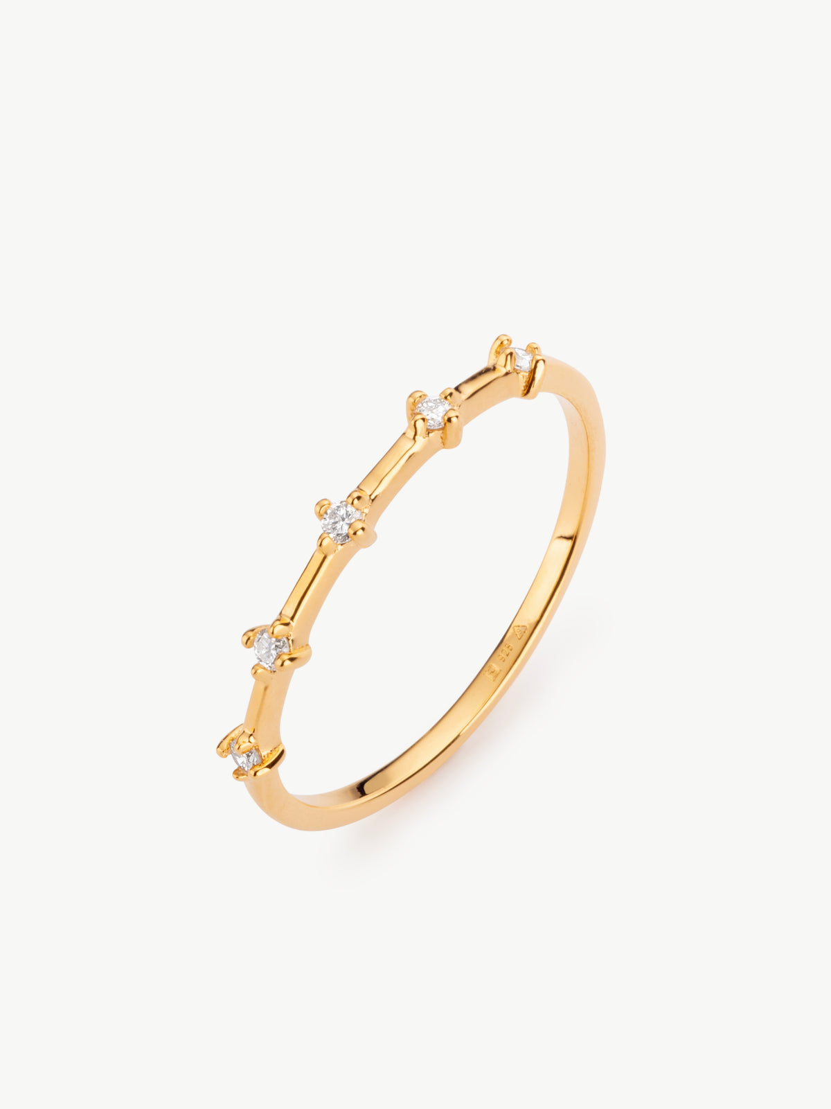 Astra Diamond Ring in gold Vermeil