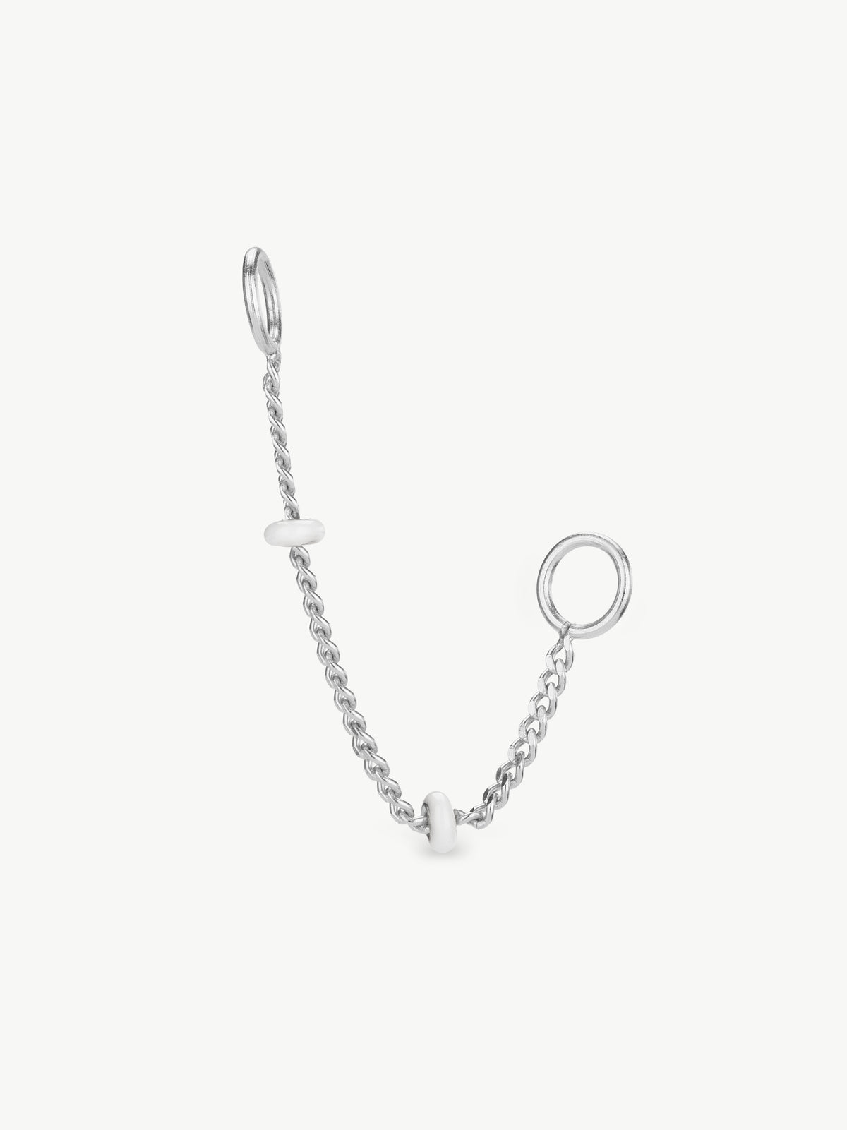 Enamel Chain Fusion in silver with white enamel