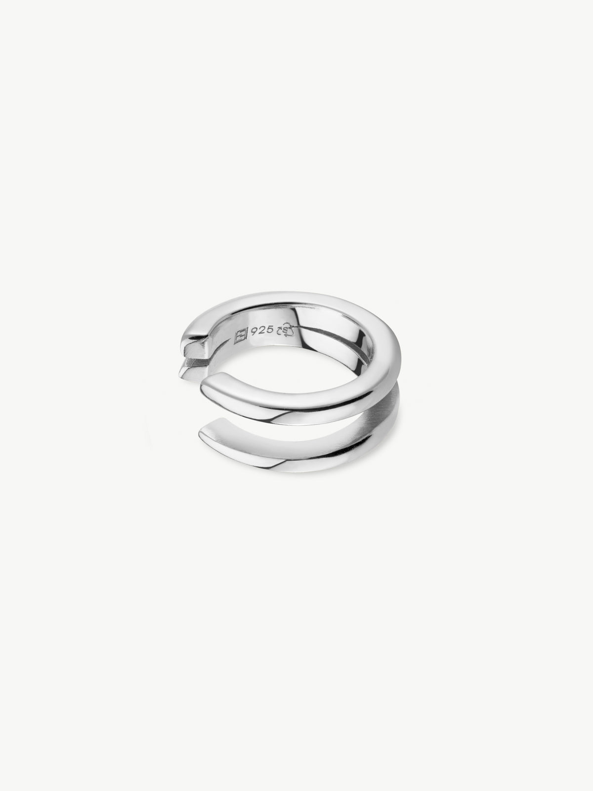 Split Double ear cuff in sterling silver