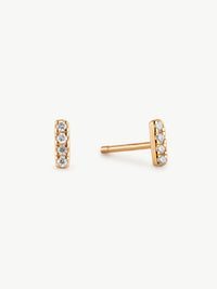 18ct Gold Vermeil lab grown diamond eternity jewellery set bar studs