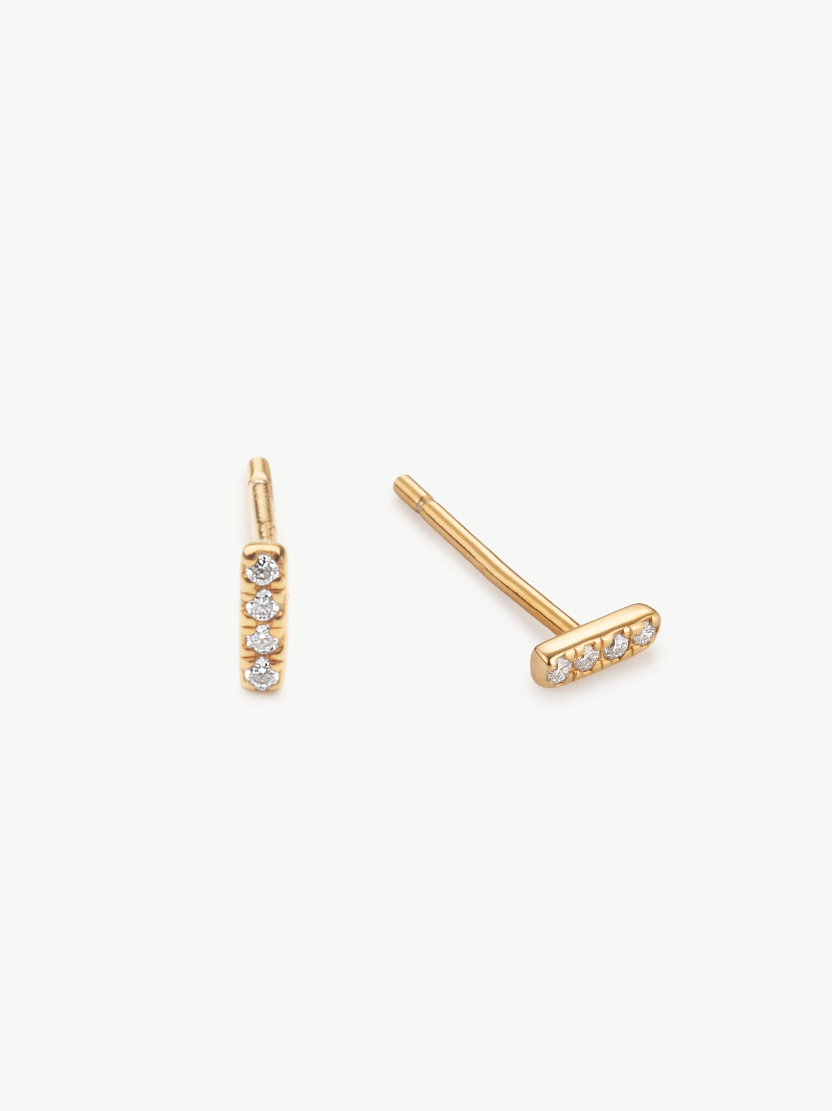 18ct Gold Vermeil lab grown diamond eternity jewellery set bar studs
