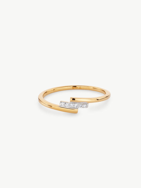 Crossover Diamond Ring in 18ct gold Vermeil