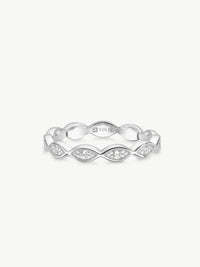 Petal diamond ring in Sterling Silver