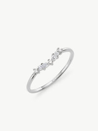 Lab Diamond Wishbone Ring in Sterling Silver