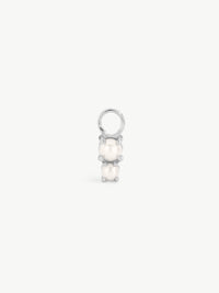 Double pearl earring charm in silver