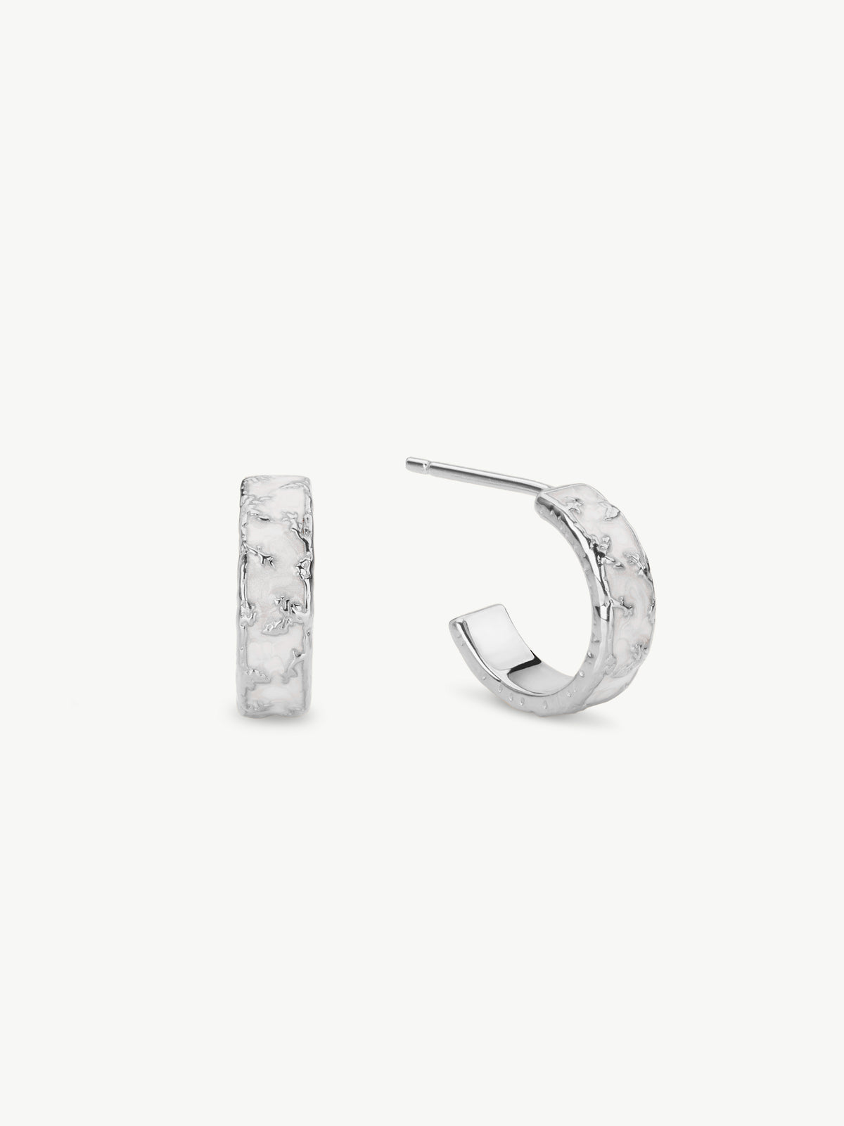 Flora Mother Of Pearl Style Enamel Hoops