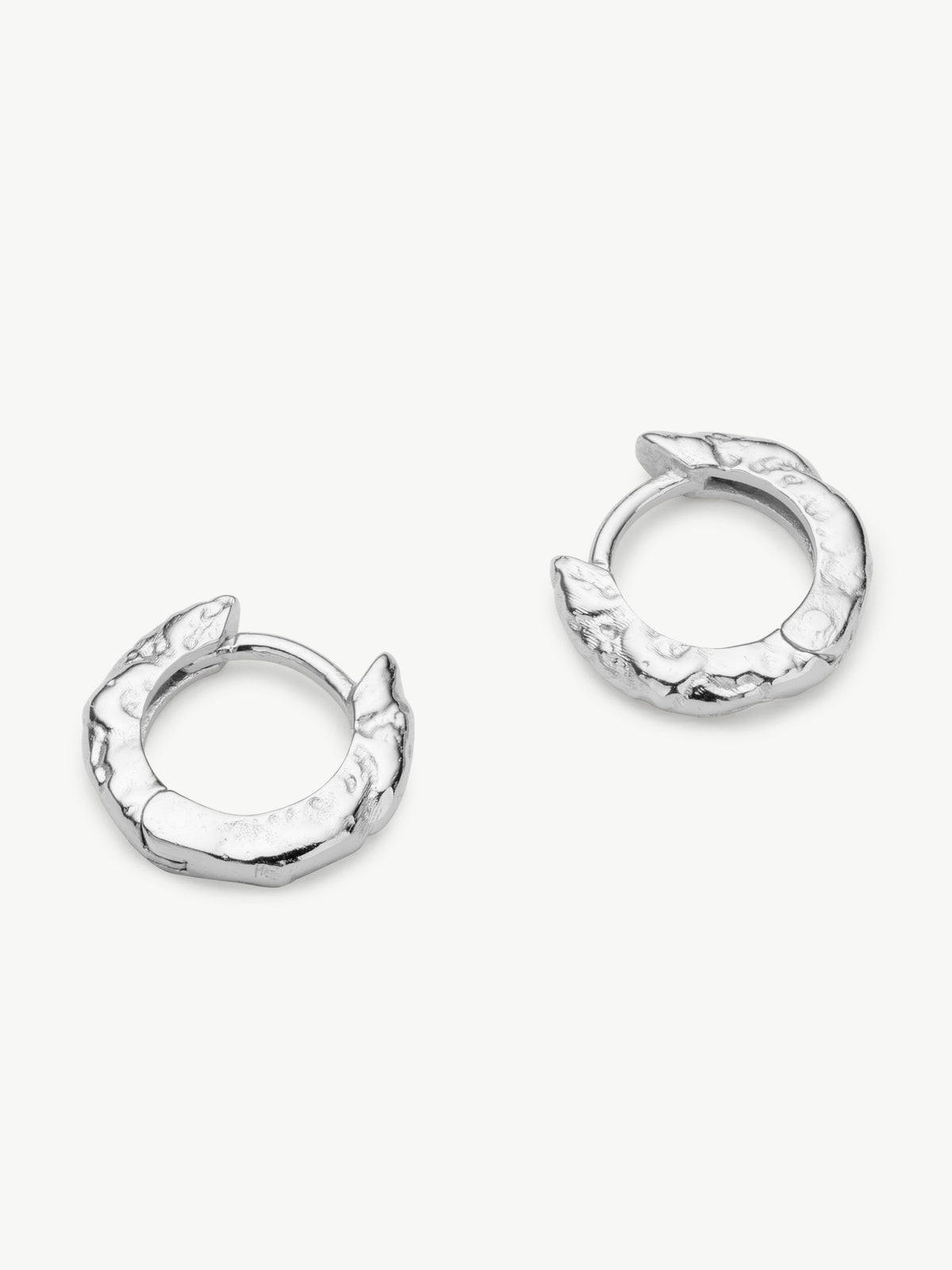 Molten Huggie Hoops in silver