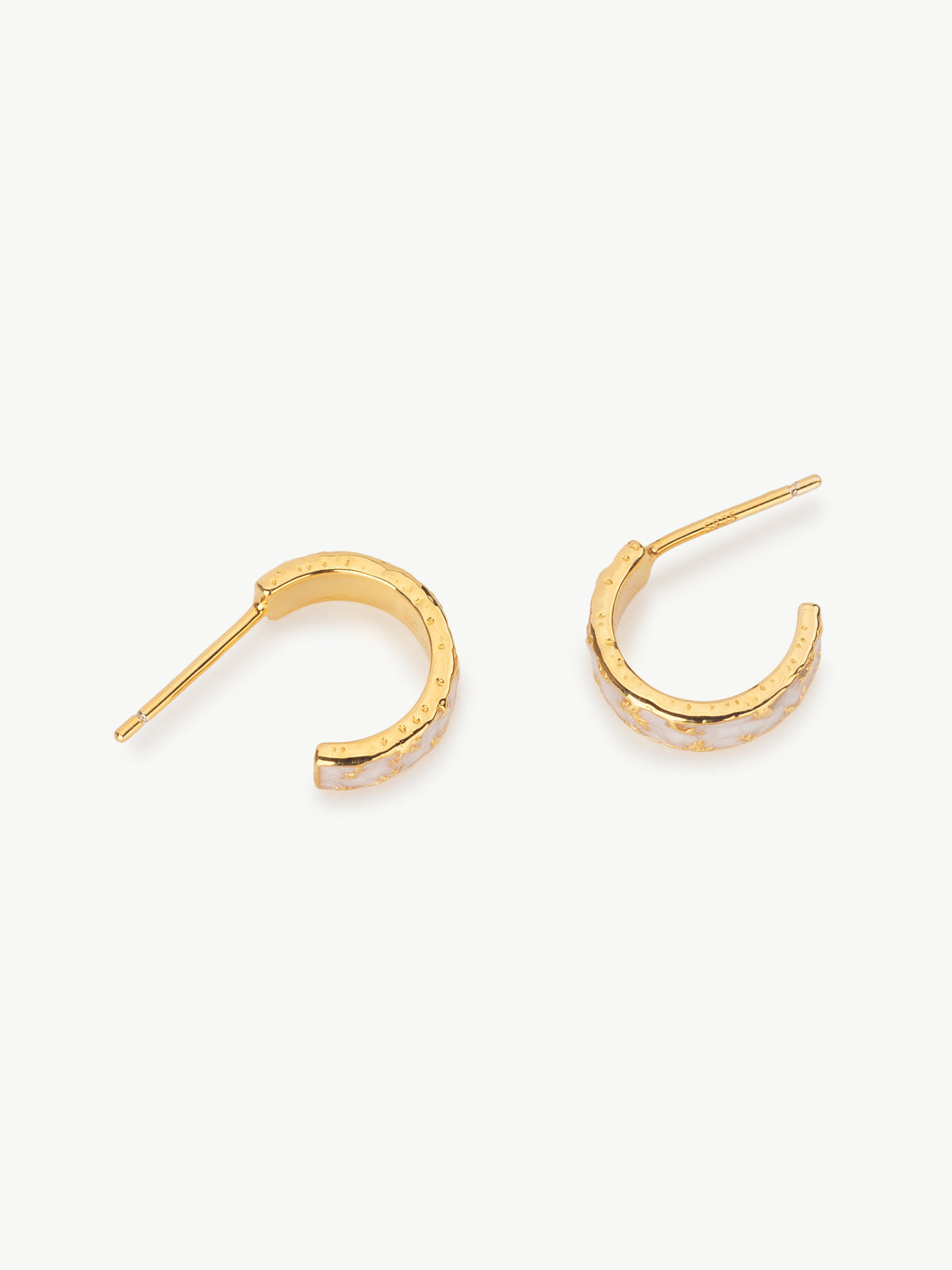 Flora Mother Of Pearl Style Enamel Hoops