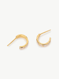 Flora Mother Of Pearl Style Enamel Hoops