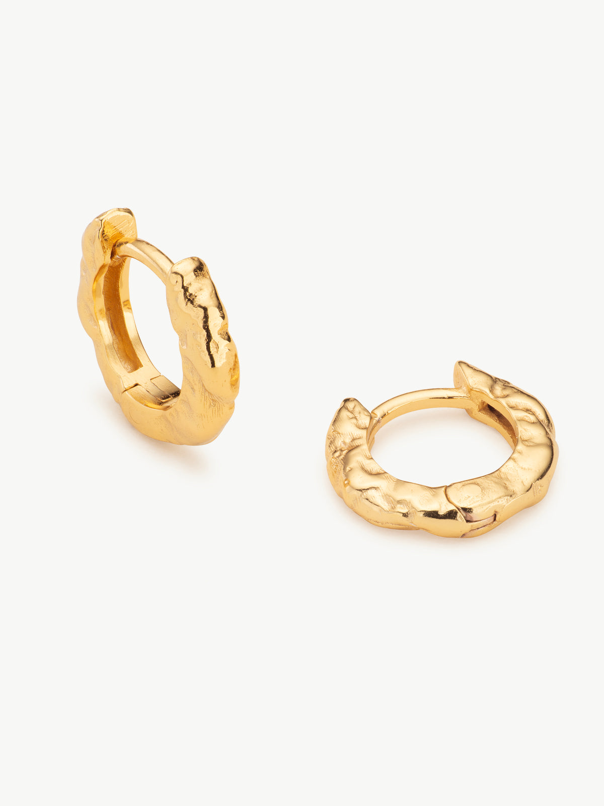 Molten Huggie Hoops in 18ct gold vermeil