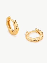 Molten Huggie Hoops in 18ct gold vermeil