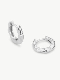 Molten Huggie Hoops in sterling silver