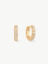 18ct Gold Vermeil lab grown diamond eternity jewellery set huggies