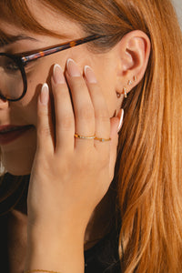 lab diamond ear stack in 18ct gold vermeil