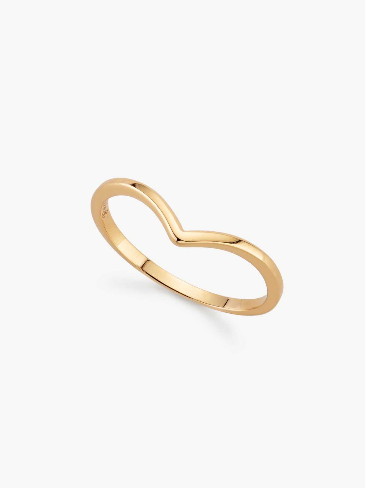 Wishbone stacking ring in gold vermeil