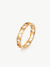 L'ERA Signature Stacking ring in 18ct gold vermeil