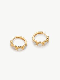 mother of pearl Fontana huggie hoops in gold