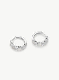 mother of pearl Fontana huggie hoops in silver