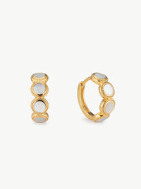 mother of pearl Fontana huggie hoops in gold