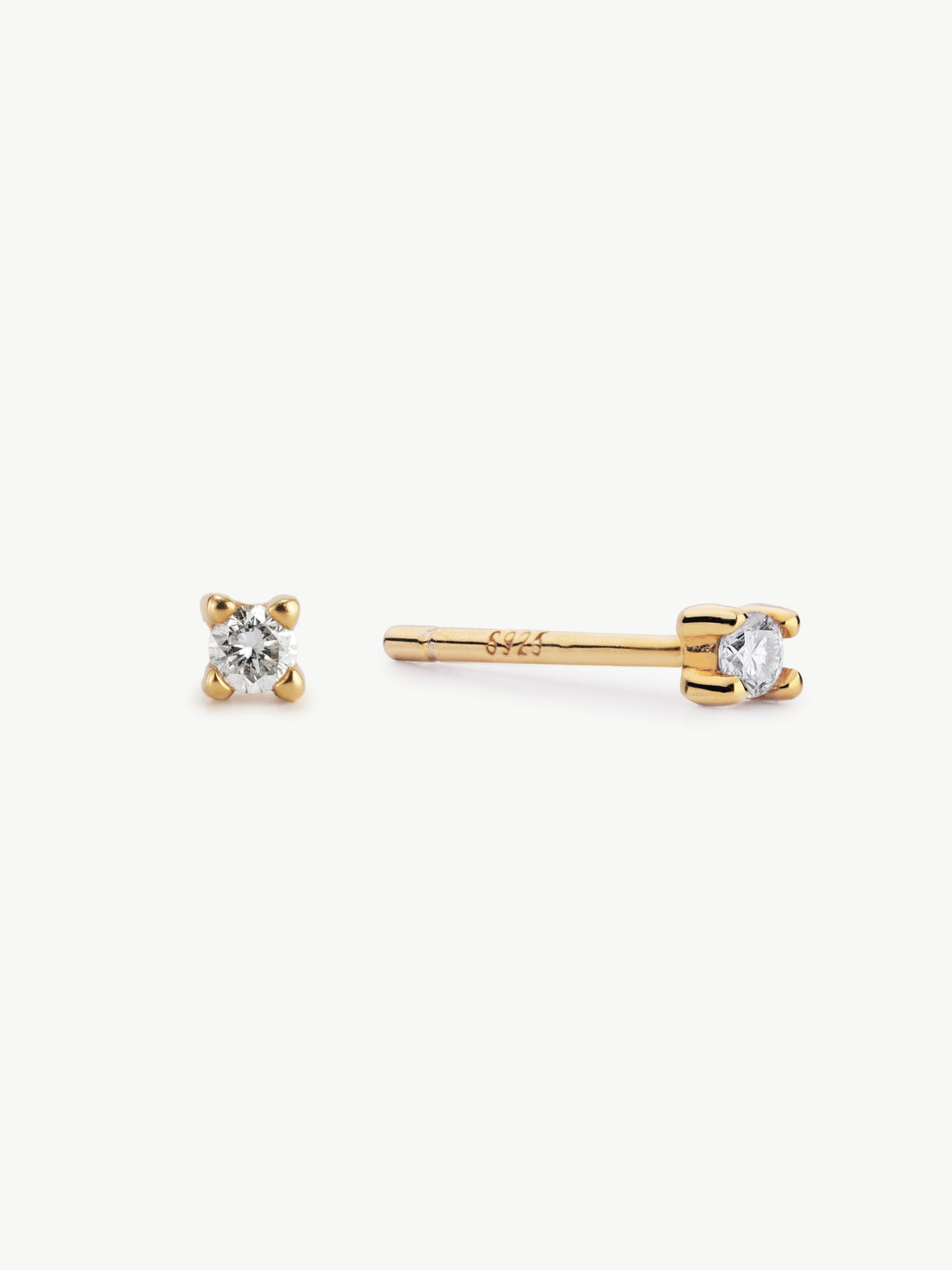 Classic Diamond Set with Mini Studs - Gold Vermeil