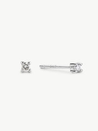 Mini diamond studs in sterling silver