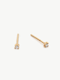 mini lab grown diamond stud earrings in 18ct gold vermeil