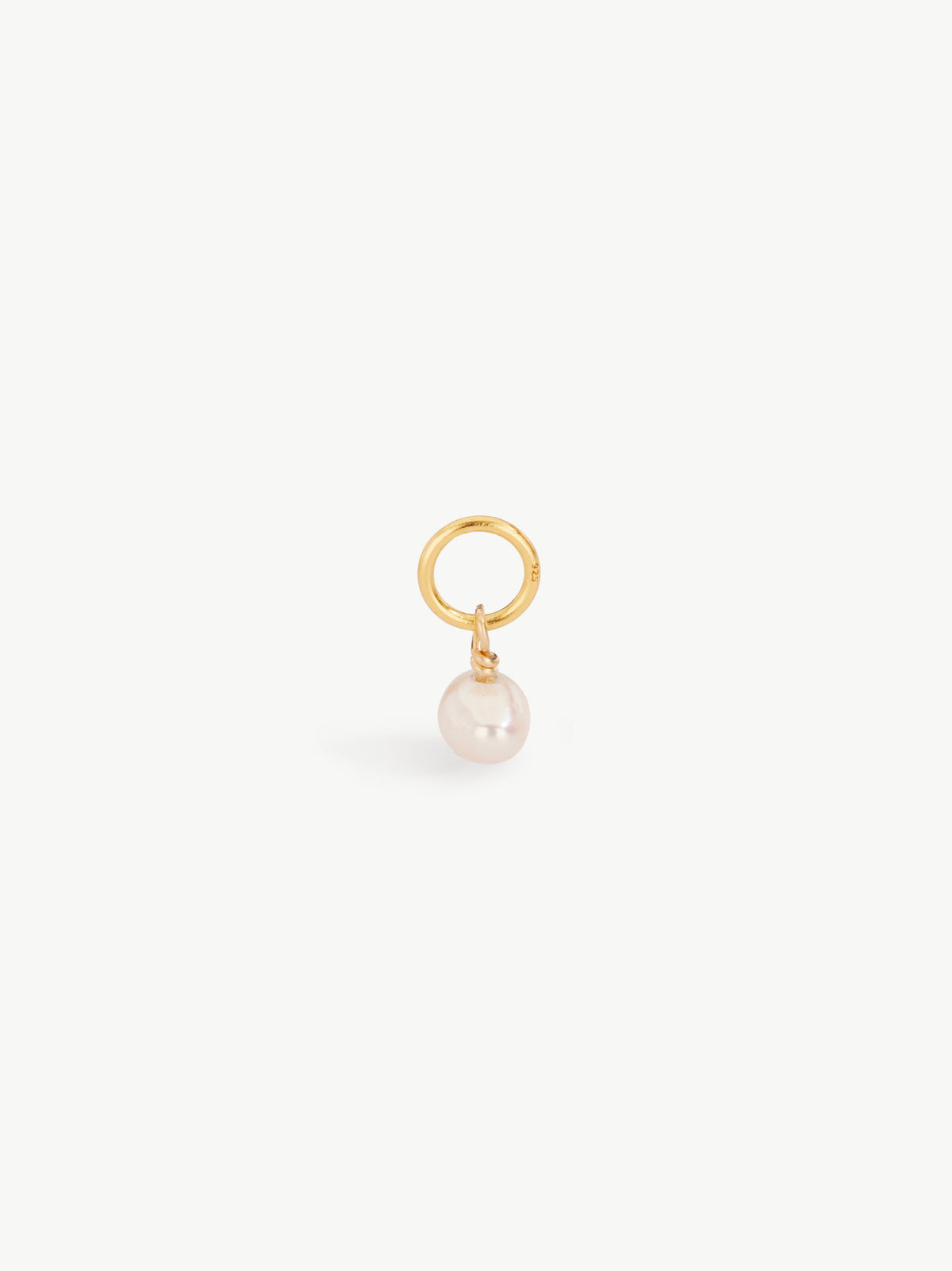 Mini Pearl earring charm in gold vermeil