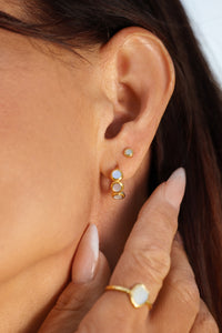 mother of pearl Fontana huggie hoops in gold