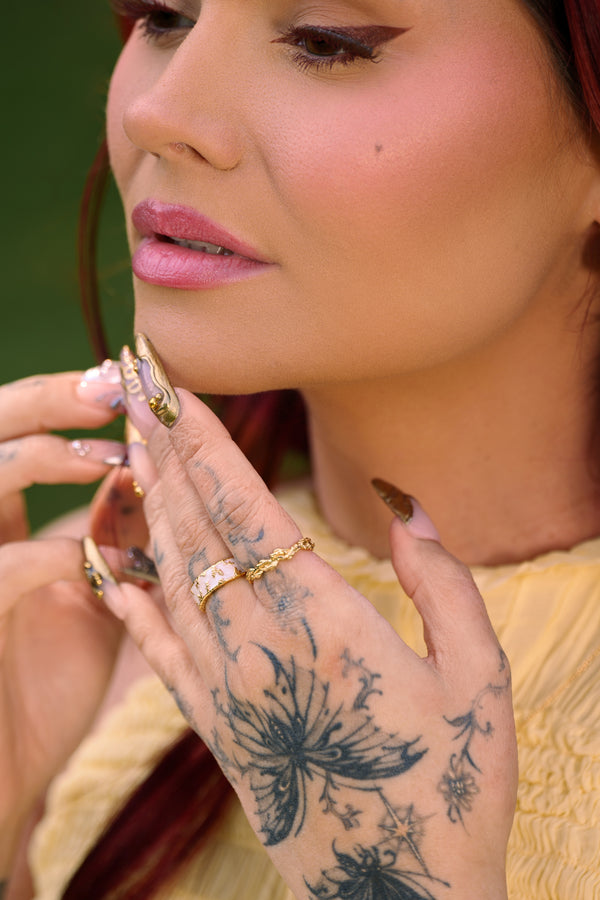 vine stacker ring in gold vermeil