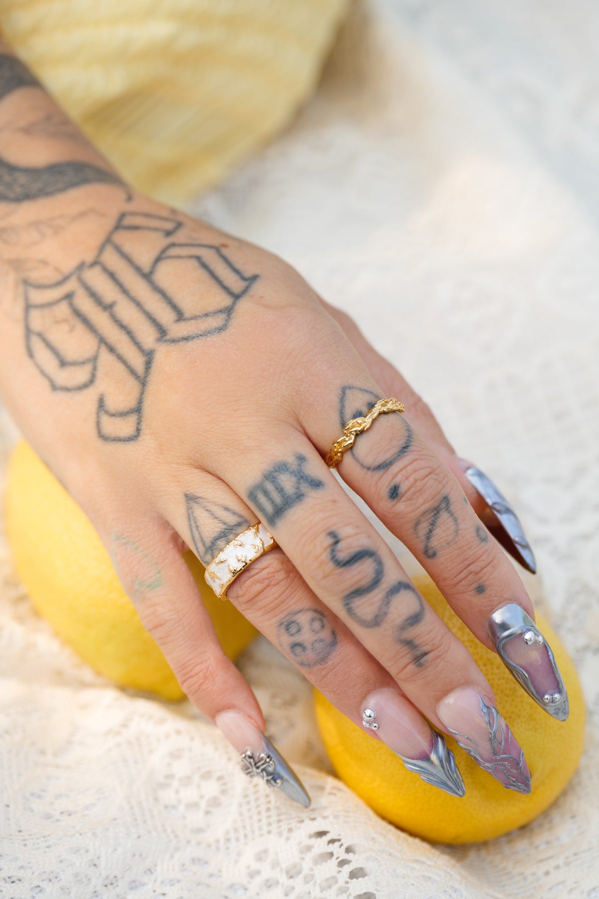 vine stacker ring in gold vermeil