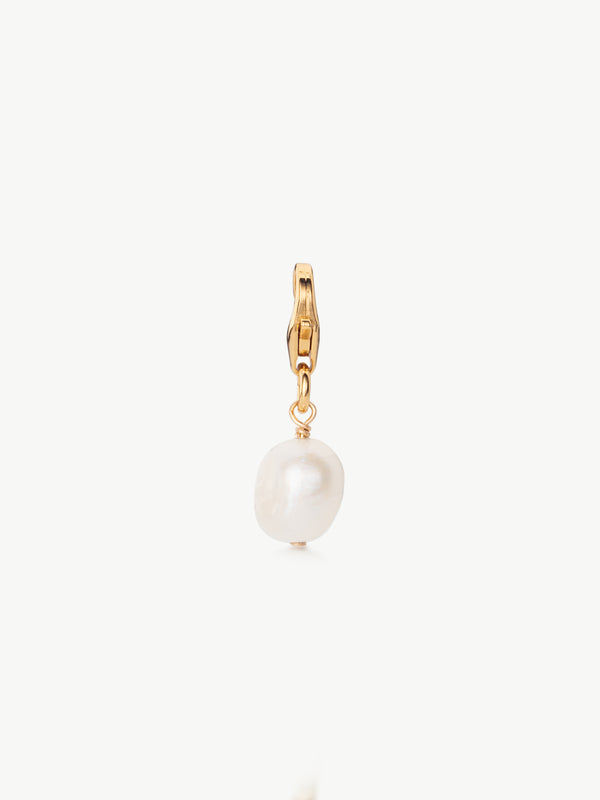 Baroque Pearl bracelet charm in gold vermeil
