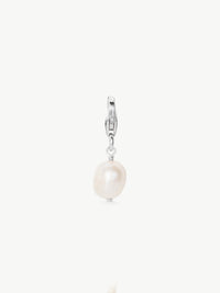 Baroque Pearl bracelet charm in silver