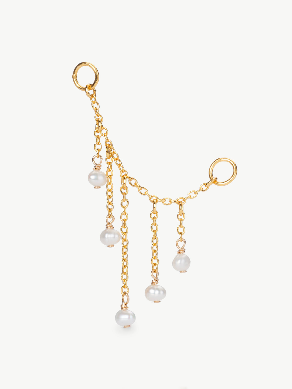 Unique Freshwater pearl earring fusion Gold vermeil