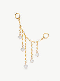 Unique Freshwater pearl earring fusion Gold vermeil