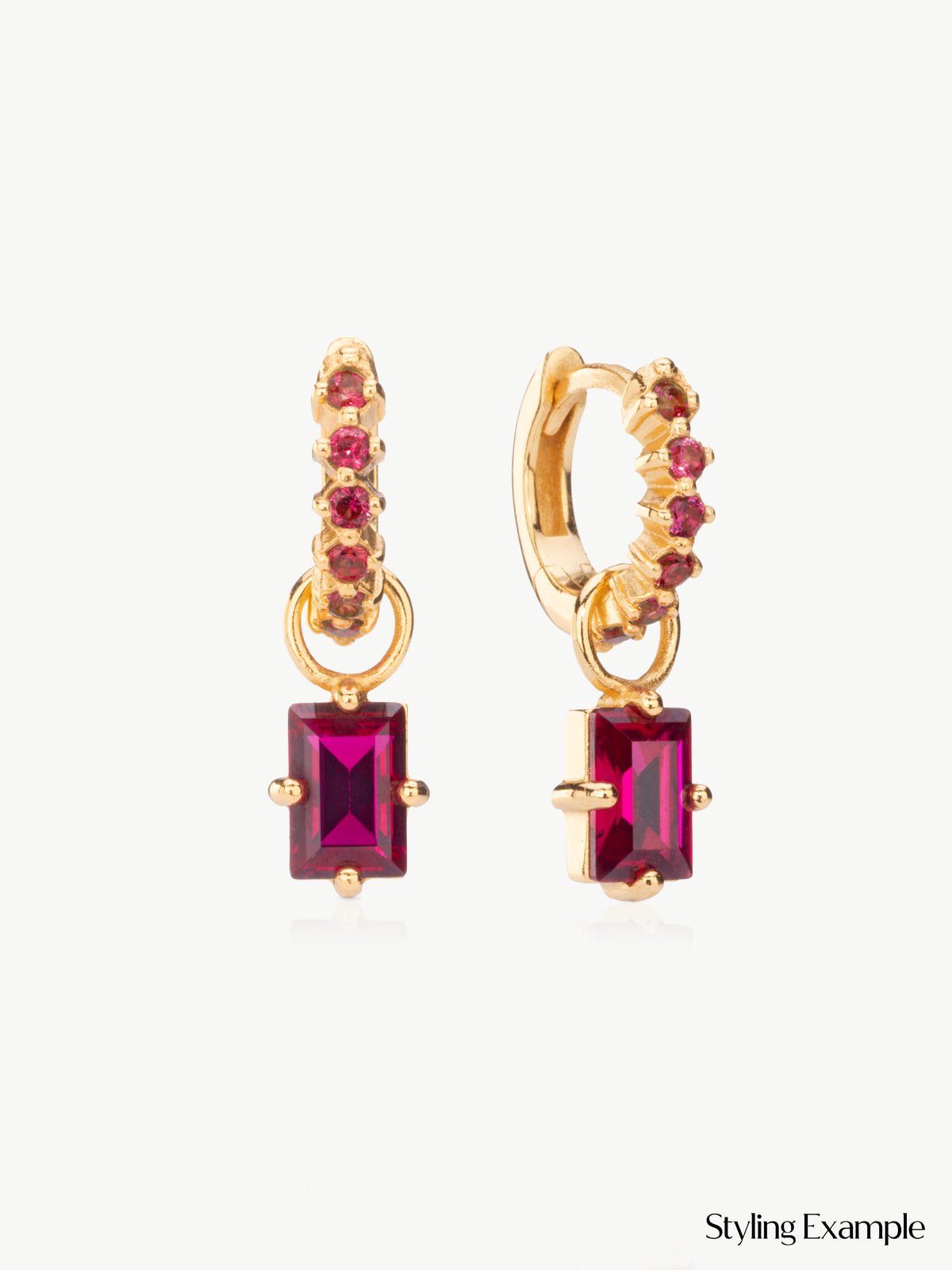 Baguette Ruby Earring Charm