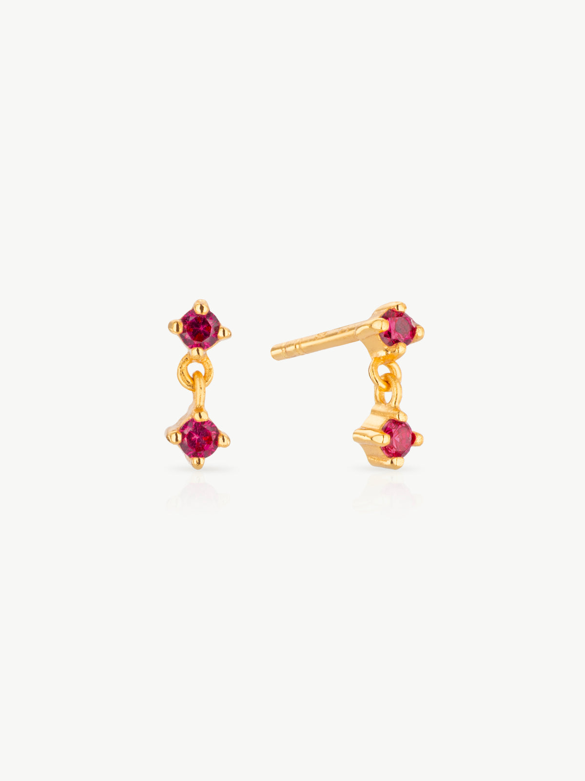 Astra Ruby Stud Earrings in Gold Vermeil