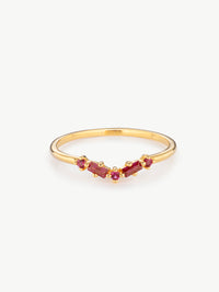 Ruby Wishbone ring in Gold Vermeil