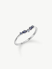 Lab-grown Sapphire wishbone ring in sterling silver
