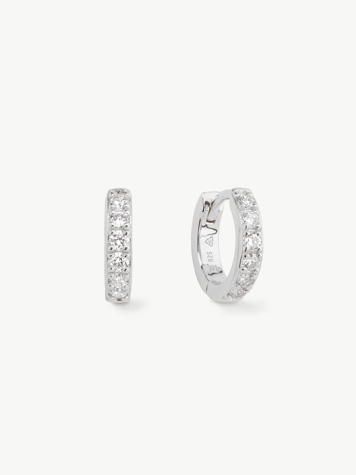 Sterling silver eternity jewellery set huggies 