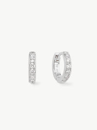 Sterling silver eternity jewellery set huggies 