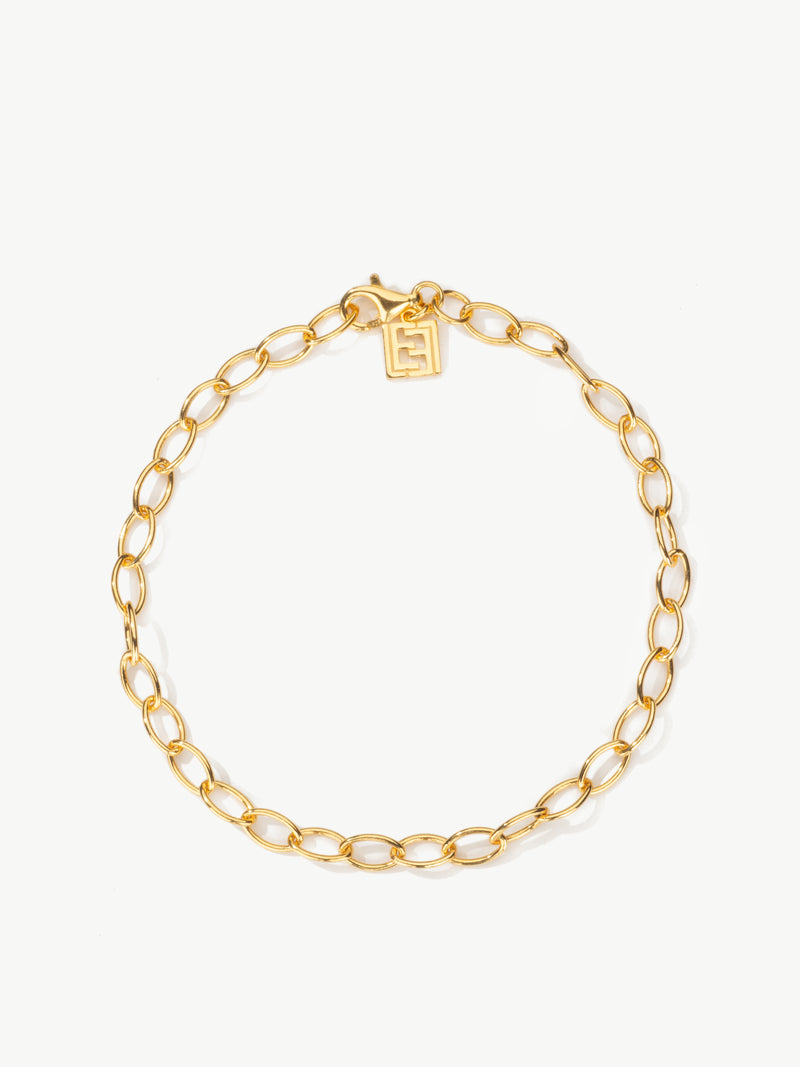 Storia oval link charm bracelet in gold