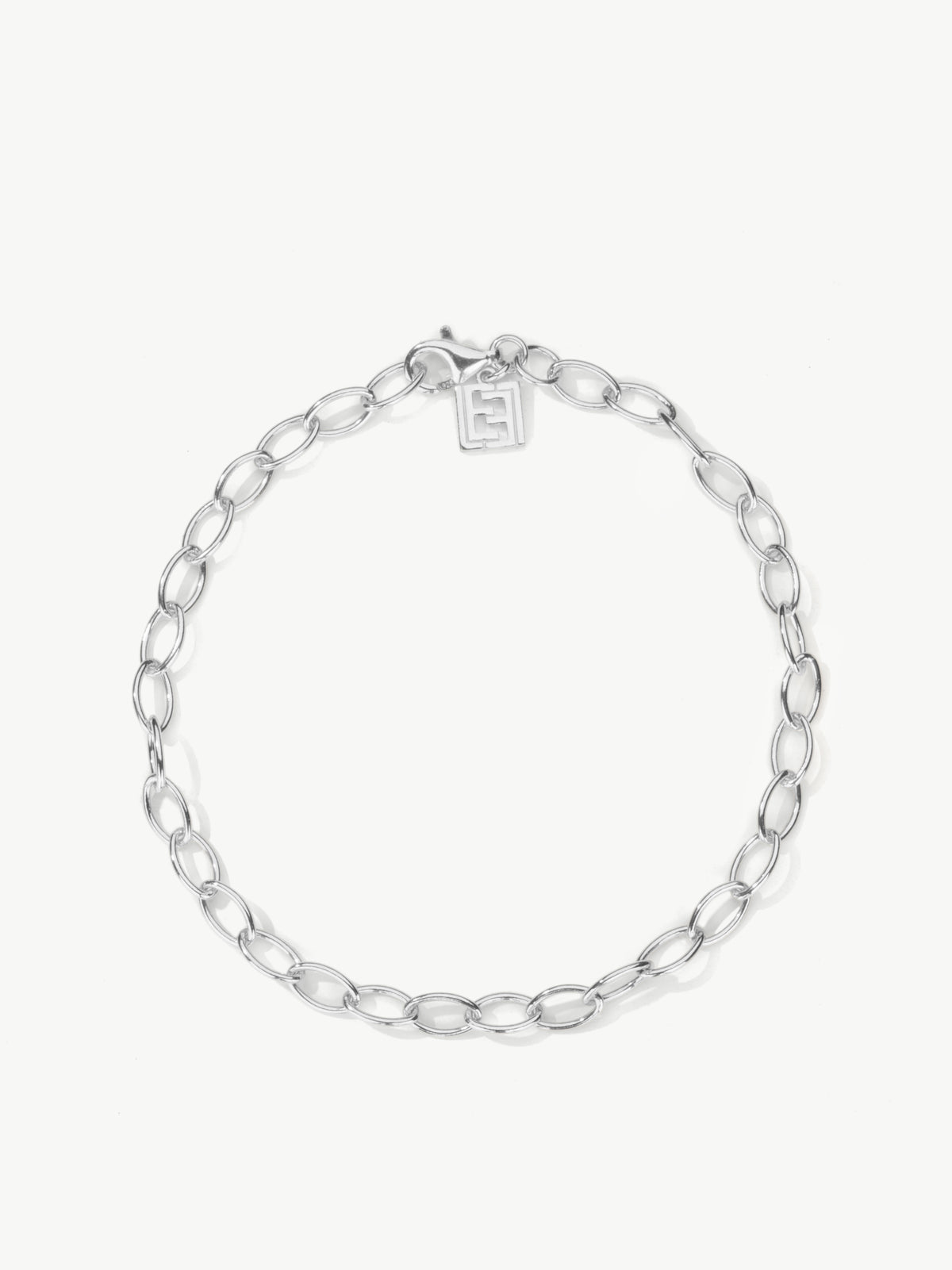 Storia oval link charm bracelet in silver