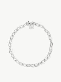 Storia oval link charm bracelet in silver