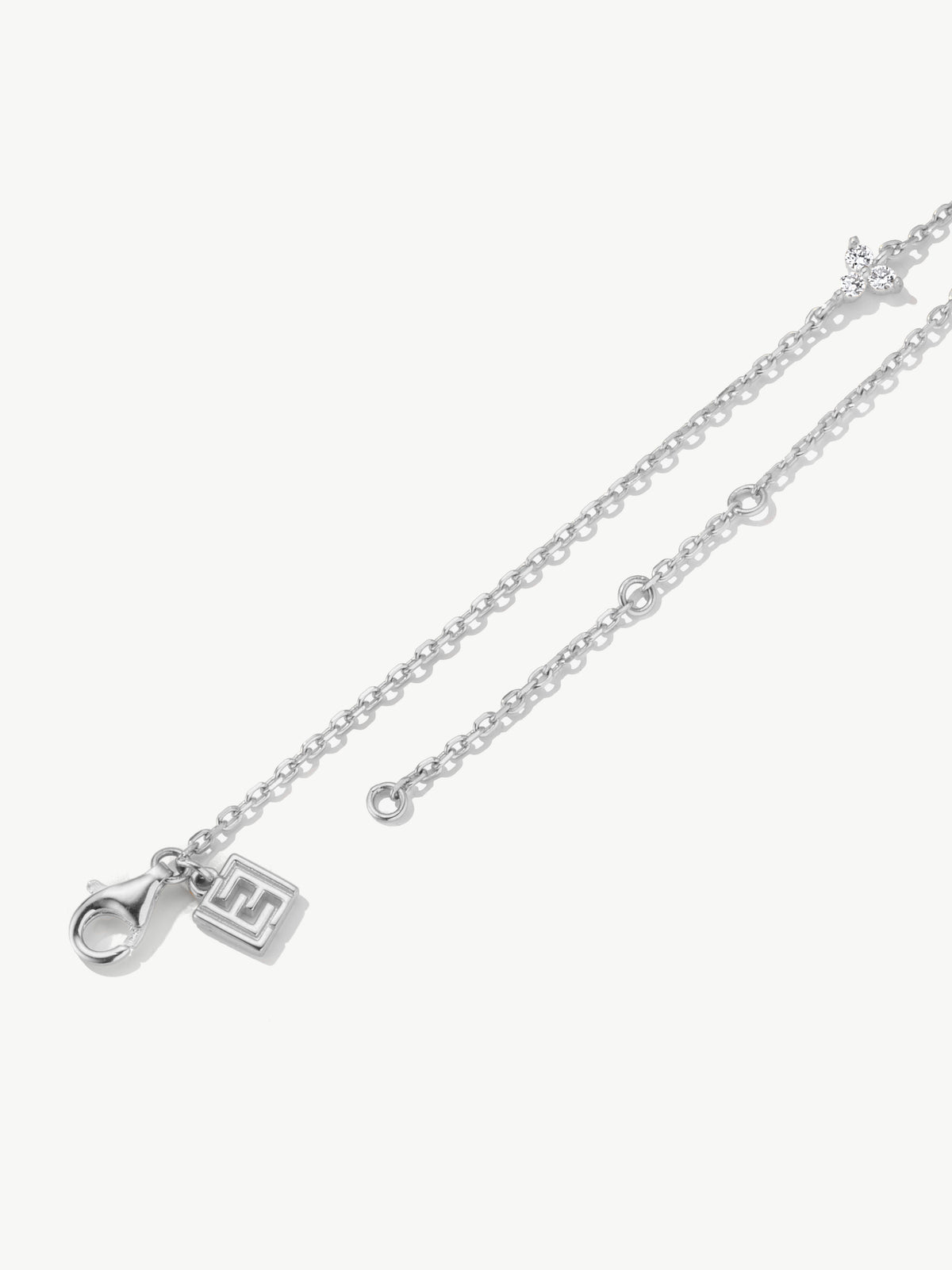 Sterling silver lab grown diamond trinity bracelet