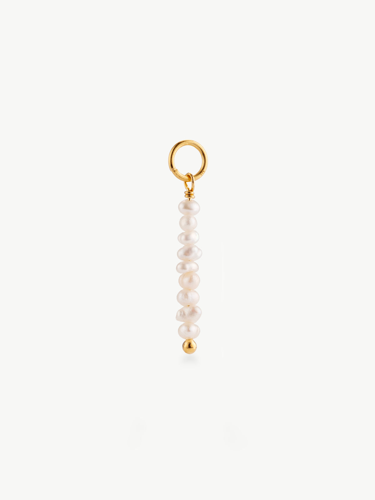 Freshwater pearl charm in gold vermeil